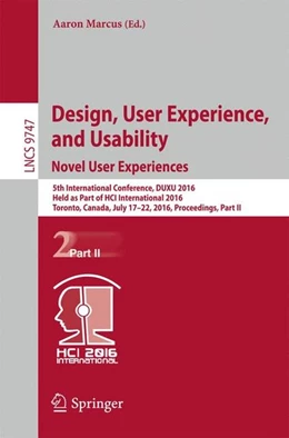 Abbildung von Marcus | Design, User Experience, and Usability: Novel User Experiences | 1. Auflage | 2016 | beck-shop.de