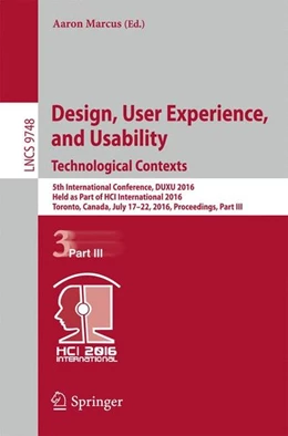 Abbildung von Marcus | Design, User Experience, and Usability: Technological Contexts | 1. Auflage | 2016 | beck-shop.de