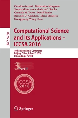 Abbildung von Gervasi / Murgante | Computational Science and Its Applications - ICCSA 2016 | 1. Auflage | 2016 | beck-shop.de