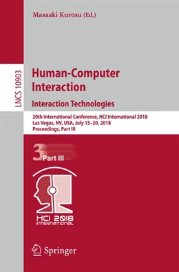 Abbildung von Kurosu | Human-Computer Interaction. Interaction Technologies | 1. Auflage | 2018 | beck-shop.de