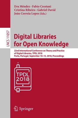 Abbildung von Méndez / Crestani | Digital Libraries for Open Knowledge | 1. Auflage | 2018 | beck-shop.de