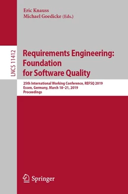 Abbildung von Knauss / Goedicke | Requirements Engineering: Foundation for Software Quality | 1. Auflage | 2019 | beck-shop.de