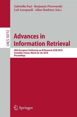 Abbildung von Pasi / Piwowarski | Advances in Information Retrieval | 1. Auflage | 2018 | beck-shop.de