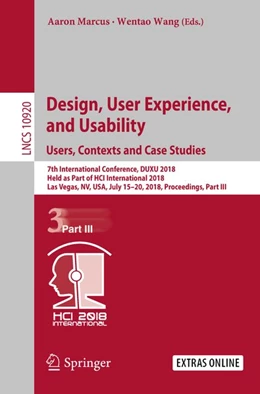 Abbildung von Marcus / Wang | Design, User Experience, and Usability: Users, Contexts and Case Studies | 1. Auflage | 2018 | beck-shop.de