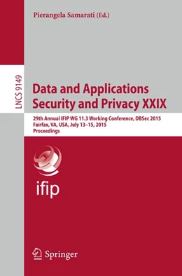 Abbildung von Samarati | Data and Applications Security and Privacy XXIX | 1. Auflage | 2015 | beck-shop.de