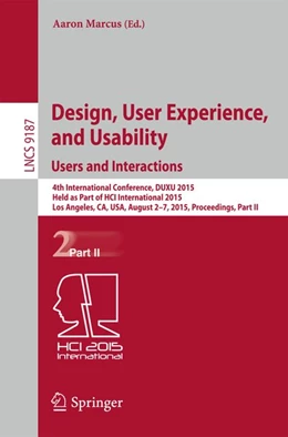 Abbildung von Marcus | Design, User Experience, and Usability: Users and Interactions | 1. Auflage | 2015 | beck-shop.de