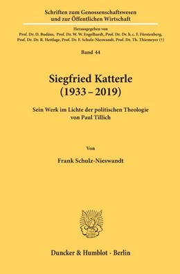 Abbildung von Schulz-Nieswandt | Siegfried Katterle (1933-2019) | 1. Auflage | 2020 | beck-shop.de
