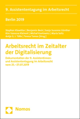 Abbildung von Arbeitsrecht im Zeitalter der Digitalisierung | 1. Auflage | 2020 | Band 9 | beck-shop.de