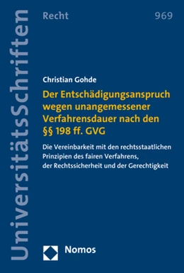 Abbildung von Gohde | Der Entschädigungsanspruch wegen unangemessener Verfahrensdauer nach den §§ 198 ff. GVG | 1. Auflage | 2020 | beck-shop.de