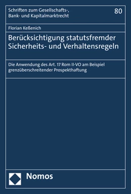 Abbildung von Keßenich | Berücksichtigung statutsfremder Sicherheits- und Verhaltensregeln | 1. Auflage | 2020 | beck-shop.de