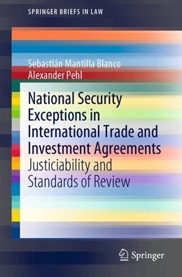 Abbildung von Mantilla Blanco / Pehl | National Security Exceptions in International Trade and Investment Agreements | 1. Auflage | 2020 | beck-shop.de