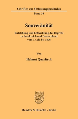 Abbildung von Quaritsch | Souveränität. | 1. Auflage | 1986 | 38 | beck-shop.de
