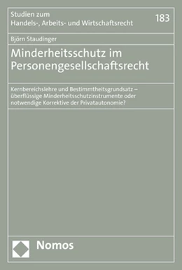 Abbildung von Staudinger | Minderheitsschutz im Personengesellschaftsrecht | 1. Auflage | 2020 | 183 | beck-shop.de