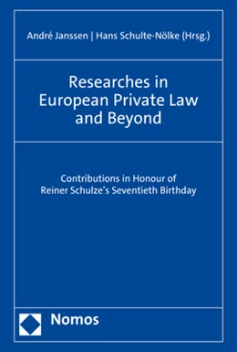 Abbildung von Janssen / Schulte-Nölke | Researches in European Private Law and Beyond | 1. Auflage | 2020 | beck-shop.de