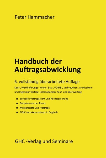 Hammacher Handbuch Der Auftragsabwicklung 6 Auflage 2020 Beck Shop De