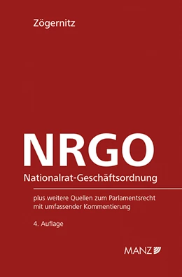 Abbildung von Zögernitz | Nationalrat-Geschäftsordnung NRGO | 4. Auflage | 2020 | 58 | beck-shop.de