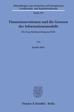 Abbildung von Seitz | Finanzinnovationen und die Grenzen des Informationsmodells | 1. Auflage | 2020 | beck-shop.de