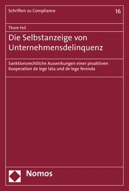 Abbildung von Feil | Die Selbstanzeige von Unternehmensdelinquenz | 1. Auflage | 2020 | 16 | beck-shop.de
