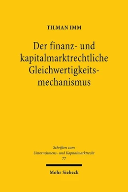 Abbildung von Imm | Der finanz- und kapitalmarktrechtliche Gleichwertigkeitsmechanismus | 1. Auflage | 2020 | beck-shop.de