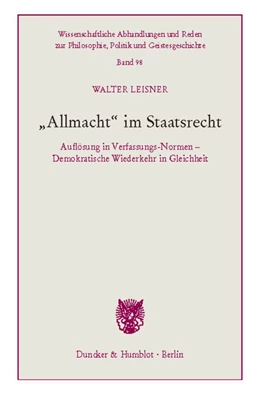 Abbildung von Leisner | »Allmacht« im Staatsrecht | 1. Auflage | 2020 | 98 | beck-shop.de
