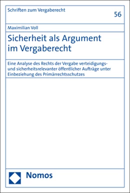 Abbildung von Voll | Sicherheit als Argument im Vergaberecht | 1. Auflage | 2020 | 56 | beck-shop.de