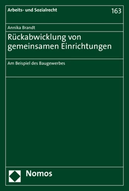 Abbildung von Brandt | Rückabwicklung von gemeinsamen Einrichtungen | 1. Auflage | 2020 | 163 | beck-shop.de