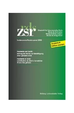Abbildung von ZSR Sondernummer - Pandémie et Droit / Pandemie und Recht | 1. Auflage | 2020 | beck-shop.de