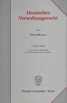 Abbildung von Mayer | Deutsches Verwaltungsrecht. I. und II. Band. | 1. Auflage | 2004 | beck-shop.de