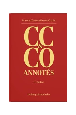 Abbildung von Braconi / Carron | Code civil suisse et Code des obligations annotés - Edition papier: CC & CO annotés | 11. Auflage | 2020 | beck-shop.de