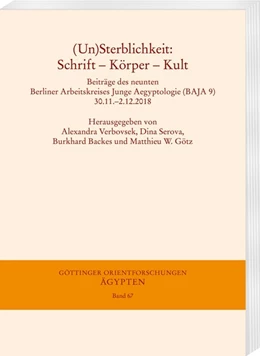 Abbildung von Verbovsek / Serova | (Un) Sterblichkeit: Schrift - Körper - Kult | 1. Auflage | 2020 | beck-shop.de