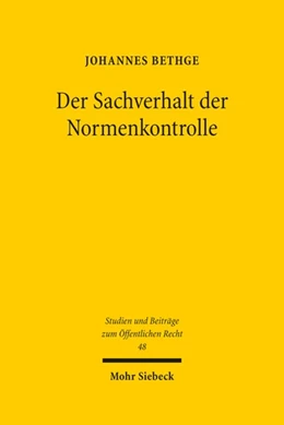 Abbildung von Bethge | Der Sachverhalt der Normenkontrolle | 1. Auflage | 2020 | beck-shop.de