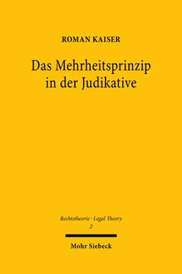 Abbildung von Kaiser | Das Mehrheitsprinzip in der Judikative | 1. Auflage | 2020 | 2 | beck-shop.de