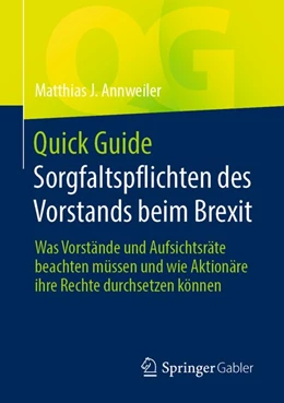 Abbildung von Annweiler | Quick Guide Sorgfaltspflichten des Vorstands beim Brexit | 1. Auflage | 2020 | beck-shop.de
