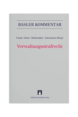 Abbildung von Frank / Eicker | Verwaltungsstrafrecht: VStrR | 1. Auflage | 2020 | beck-shop.de