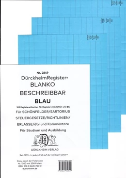 Abbildung von Dürckheim | DürckheimRegister® BLANKO-BLAU beschreibbar für Gesetzessammlungen | 1. Auflage | 2020 | beck-shop.de