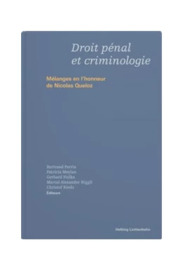 Abbildung von Droit pénal et criminologie | 1. Auflage | 2020 | beck-shop.de