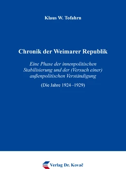 Abbildung von Tofahrn | Chronik der Weimarer Republik | 1. Auflage | 2020 | 24 | beck-shop.de
