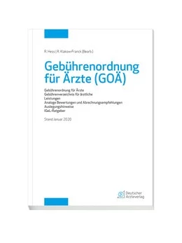 Abbildung von Gebührenordnung für Ärzte (GOÄ), Stand Januar 2020 | 1. Auflage | 2020 | beck-shop.de