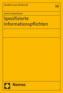 Abbildung von Stukenbrock | Spezifizierte Informationspflichten | 1. Auflage | 2020 | 38 | beck-shop.de