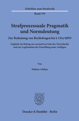 Abbildung von Afshar | Strafprozessuale Pragmatik und Normdeutung. | 1. Auflage | 2020 | beck-shop.de
