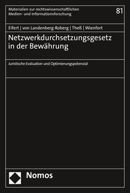 Abbildung von Eifert / Landenberg-Roberg | Netzwerkdurchsetzungsgesetz in der Bewährung | 1. Auflage | 2020 | 81 | beck-shop.de