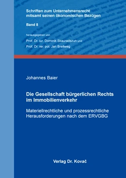 Abbildung von Baier | Die Gesellschaft bürgerlichen Rechts im Immobilienverkehr | 1. Auflage | 2020 | 8 | beck-shop.de