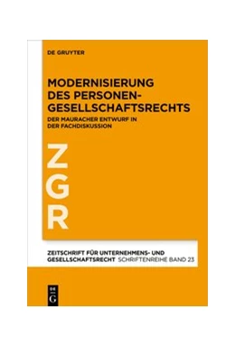 Abbildung von Bergmann / Drescher | Modernisierung des Personengesellschaftsrechts | 1. Auflage | 2020 | 23 | beck-shop.de