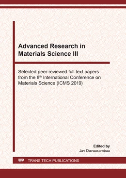 Abbildung von Davaasambuu | Advanced Research in Materials Science III | 1. Auflage | 2020 | beck-shop.de