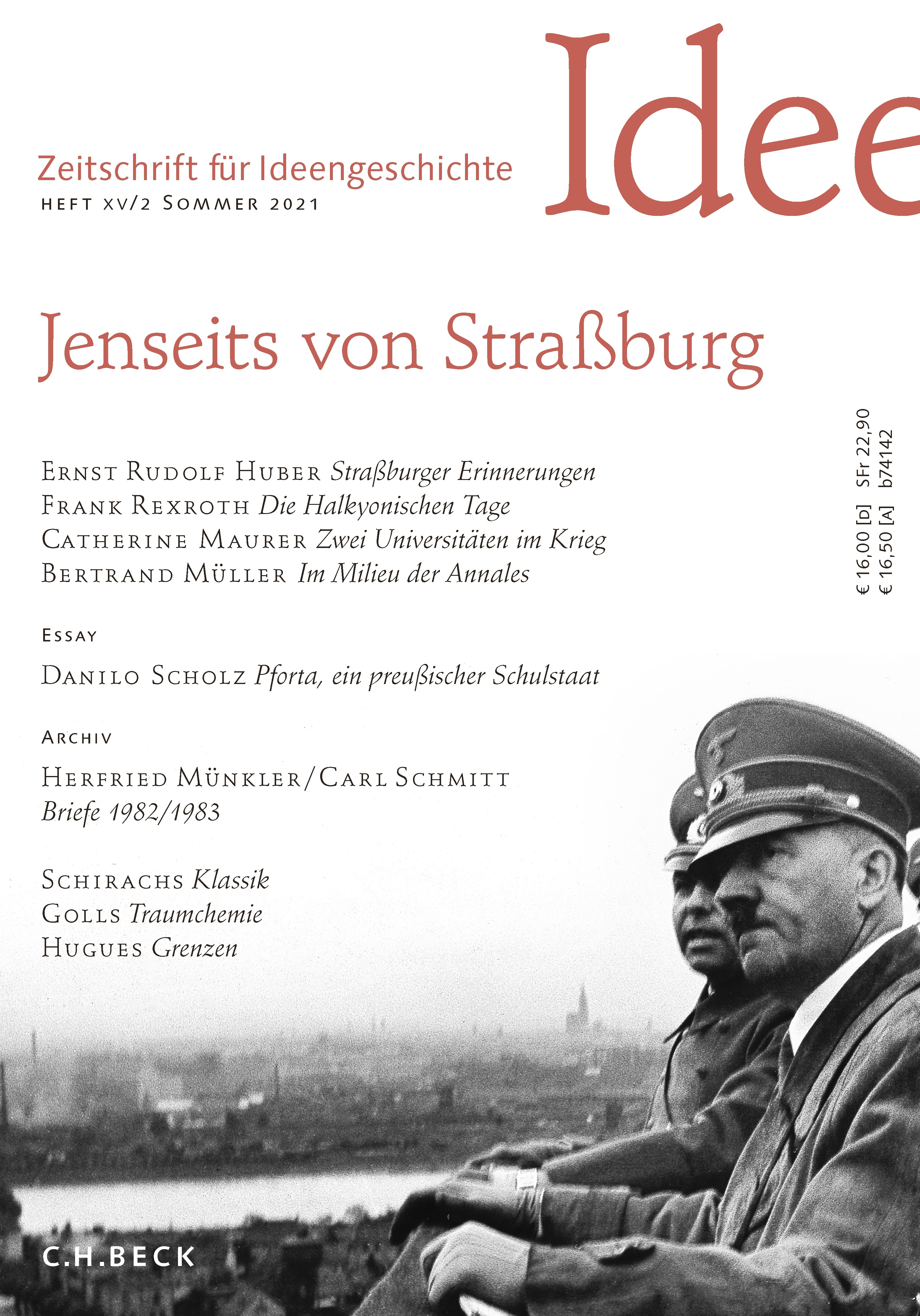 Cover:, Zeitschrift für Ideengeschichte Heft XV/2 Sommer 2021