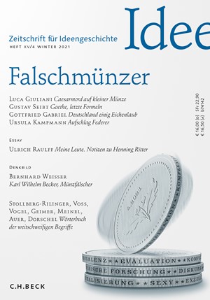 Cover: , Zeitschrift für Ideengeschichte Heft XV/4 Winter 2021