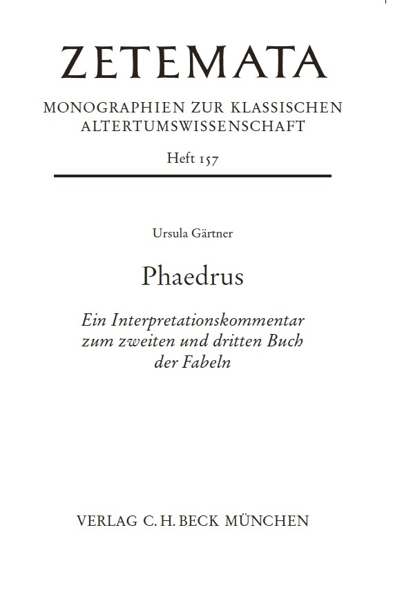 Cover: Gärtner, Ursula, Phaedrus