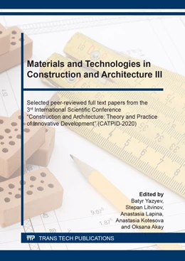 Abbildung von Yazyev / Litvinov | Materials and Technologies in Construction and Architecture III | 1. Auflage | 2020 | beck-shop.de