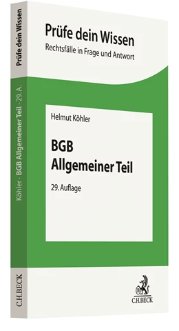 Abbildung von Köhler | BGB Allgemeiner Teil | 29. Auflage | 2021 | beck-shop.de