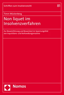 Abbildung von Wüstenberg | Non liquet im Insolvenzverfahren | 1. Auflage | 2020 | 81 | beck-shop.de